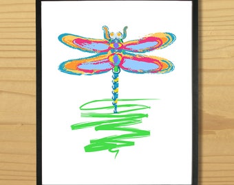 Printable DRAGONFLY WALL ART, Digital Download, EvisionArts