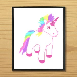 Printable UNICORN WALL ART, Digital Download, EvisionArts