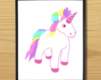 Printable UNICORN WALL ART, Digital Download, EvisionArts