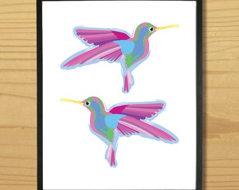 Printable HUMMINGBIRD WALL ART, Digital Download, EvisionArts