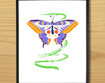 Printable BUTTERFLY WALL ART, Digital Download, EvisionArts