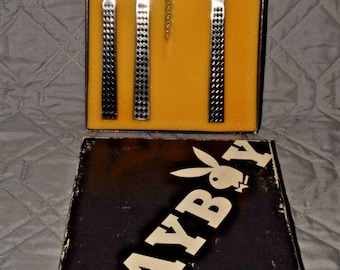 Vintage Playboy Bar Tool Set 4 Pc Stainless Steel Corkscrew Bottle Opener Boxed