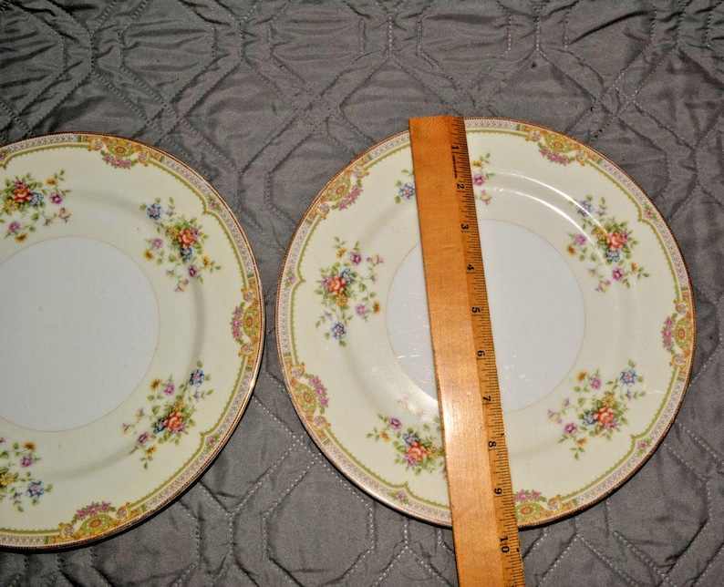 Juego de platos llanos florales Komatsu Imperial China vintage de 24,7 cm (9,75 pulgadas) fabricados en Japón. imagen 6