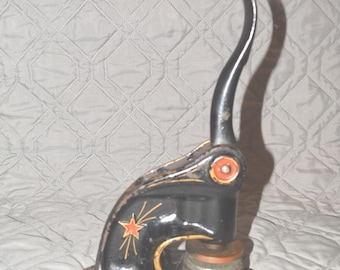 Vintage Cast Iron Desk Seal Embosser Art Deco Black Office Press