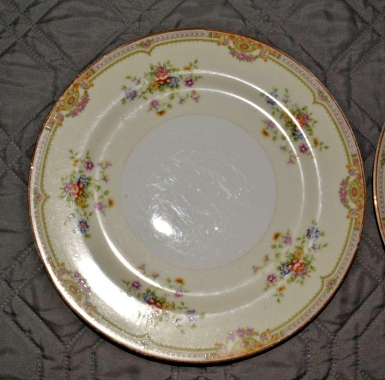 Juego de platos llanos florales Komatsu Imperial China vintage de 24,7 cm (9,75 pulgadas) fabricados en Japón. imagen 2