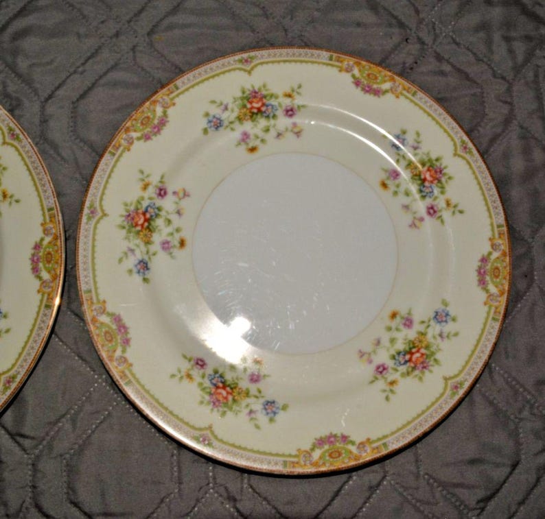 Juego de platos llanos florales Komatsu Imperial China vintage de 24,7 cm (9,75 pulgadas) fabricados en Japón. imagen 3