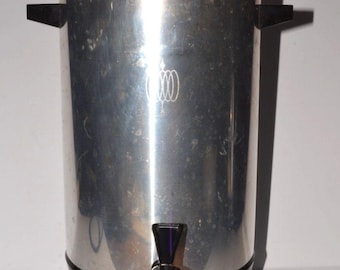 Cafetera eléctrica vintage West Bend 930G de 30 tazas, de aluminio, fabricada en MCM.