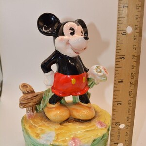 Vintage SCHMID Mickey Mouse Musical Figurine / Works!!! / It's A Small World image 6