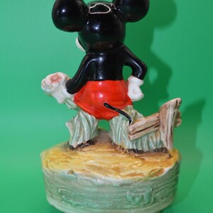 Vintage SCHMID Mickey Mouse Musical Figurine / Works!!! / It's A Small World image 2