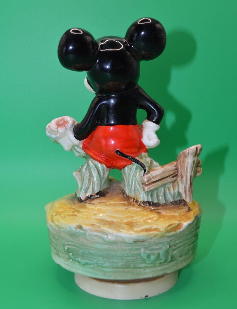 Vintage SCHMID Mickey Mouse Musical Figurine / Works!!! / It's A Small World image 2