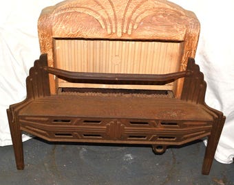 Vintage Adams Gas Heater  Cast Iron Art Deco Design 1920s 1930s