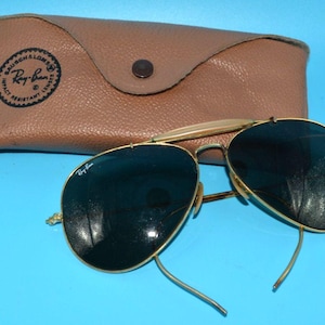 Vintage Bausch & Lomb Ray-Ban Aviator Sunglasses with Case  USA Made - 1970s