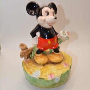 Vintage SCHMID Mickey Mouse Musical Figurine / Works!!! / It's A Small World image 7