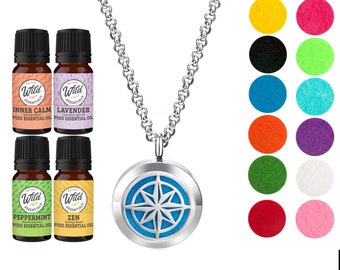 Nautical Star Necklace Diffuser w/ 12 pads, 4 oils and gift box