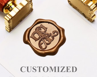 Custom Wedding or Gift Wax Seal Stamp Kit, Personalized Wax Seal Kit for Gift, Letter Wax Seal Stamp Set Custom, Customized Wax Stamp Seal