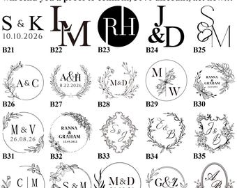 Custom Couples Initials Wax Seal Stamp Kit, Personalized Wax Seal Stamp Kit, Initial Wax Seal Stamp Custom, Customized Wax Stamp Seal