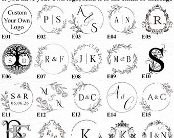 Custom Self-Adhesive Wax Seal Stickers, Handmade Couples Wedding Initials Wax Seals Stamp Kit, Personalized Self-Adhesive Wax Seals Stickers