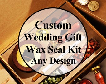 Custom Wedding Gift Wax Seal Stamp Set, Personalized Wax Seal Kit for Gift, Letter Wax Seal Stamp Custom, Customized Wax Stamp Seal