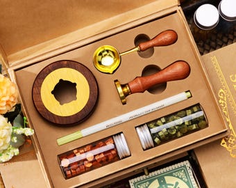 Custom Wax Seal Stamp Kit, Create Your Own Wax Seal Set, Customized Couples Wedding Wax Seal Stamp, Personalized Wax Stamp Seal