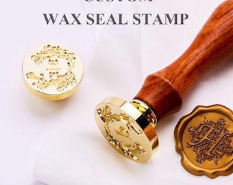 Custom Any Initial or Logo Wax Seal Stamp Set, Personalized Wax Seal Kit for Gift, Letter Wax Seal Stamp Custom, Customized Wax Stamp Seal