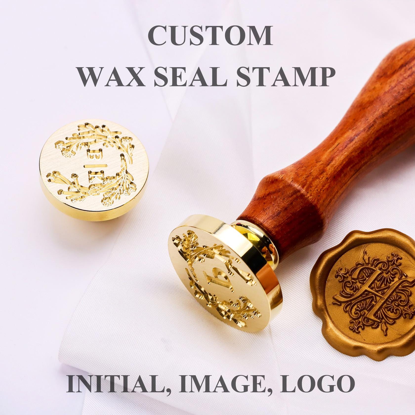 Custom Any Initial or Logo Wax Seal Stamp Set, Personalized Wax Seal Kit for Gift, Letter Wax Seal Stamp Custom, Customized Wax Stamp Seal