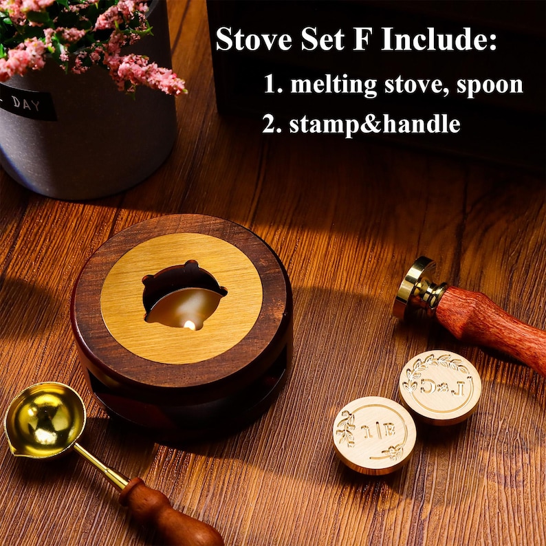 Custom Any Initial or Logo Wax Seal Stamp Set, Personalized Wax Seal Kit for Gift, Letter Wax Seal Stamp Custom, Customized Wax Stamp Seal image 13