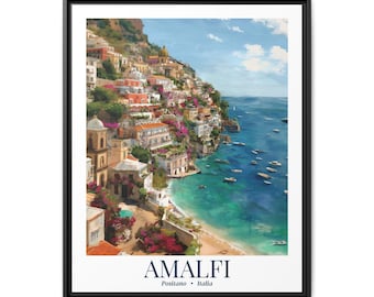 Amalfi Coast, Positano - Impressionist Fine Art Canvas - Italian Coastal Wall Decor