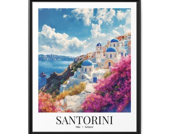 Santorini, Oia Greece - Impressionist Fine Art Canvas - Mediterranean Travel Wall Decor