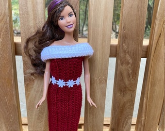 Maroon Barbie Sweater Dress