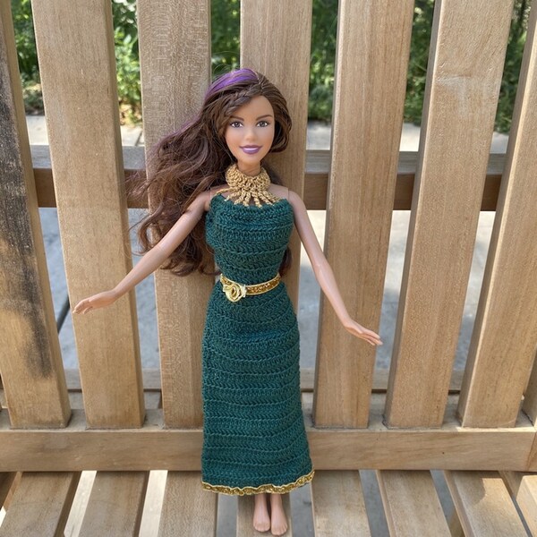 Emerald Green Queen of the Nile Barbie Dress