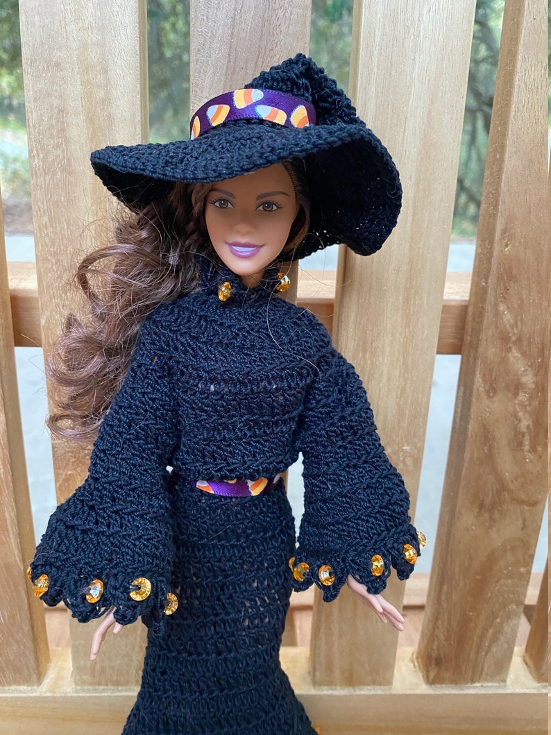 How To Make A Barbie Halloween Costume - Crocheted Barbie Halloween Witch Costume | Etsy How To Make A Barbie Halloween Costume - Crocheted Barbie Halloween Witch Costume | Etsy