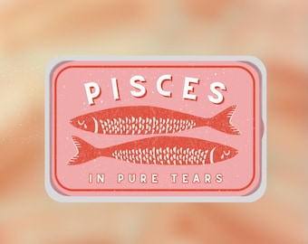 Pisces in Pure Tears Sticker | Astrology Waterproof Sticker