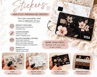Custom Debit & Credit Card Sticker | Personalized Card Skin | Card Cover Decal | Cute Card Wrap | Business Logo | Waterproof Options