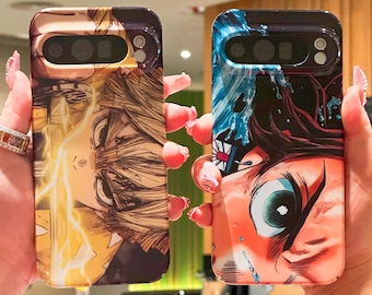 Niedliche Anime Handyhülle für iPhone 17 16 E 15 14 13 12 11 Pro Max Samsung S25 S23 FE S22 Plus S24 Ultra A54 Google Pixel 7 8 9 10 Pro XL Hüllen