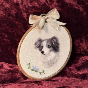 Custom Needle Felted Pet Portrait, Dog Embroidery Hoop Art