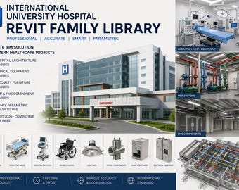 International Hospital Revit Family Library | Medical Equipment + MEP + Operating Room BIM Pack RFA Rvt