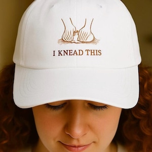 Classic White Baseball Cap for Bakers: Sourdough Lover&#39;s Hat, Bread Enthusiast Gift, Foodie Dad Accessory, Bread Lover&#39;s Classic Dad Hat