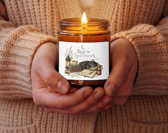 Rest is Spellwork-kaars | Gezellig Cottagecore Forest Mint Honing Woondecoratie