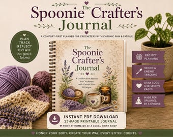 The Spoonie Crafter's Journal pdf | Gehaakte planner | Afdrukbaar dagboek voor chronische pijn en vermoeidheid | Direct downloaden