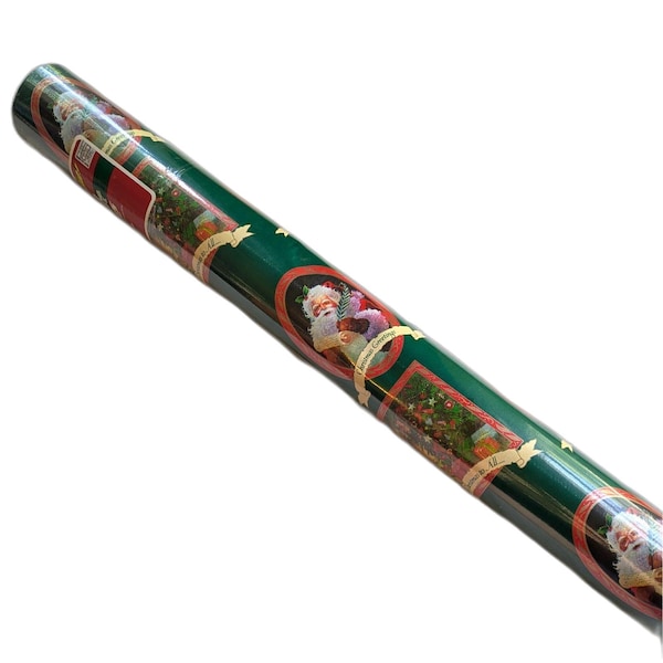Vtg 1980s Cleo Care Christmas Holiday Wrapping Paper 90sqft Jumbo Roll Deadstock