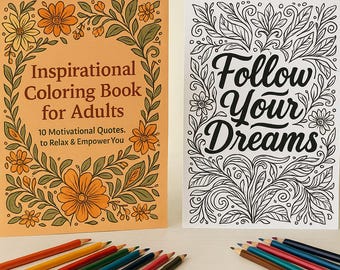 Libro para colorear de afirmaciones florales: 10 frases motivacionales (PDF imprimible)