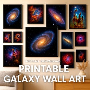 11x14 Galaxy Wall Art Set – 10 Printable Nebula & Space Posters – Digital Astronomy Prints