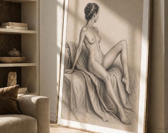 Lámina decorativa de pared con imagen sensual de mujer desnuda, póster erótico femenino, lienzo vintage con desnudo, decoración bohemia para dormitorio, obra de arte corporal femenina y sexy, póster mate.