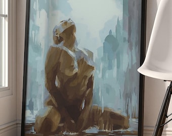 Póster mate con figura abstracta, impresión artística minimalista moderna