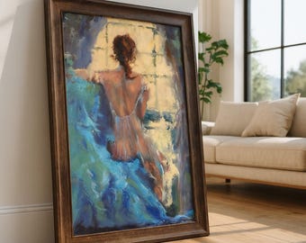 Impresión de pintura abstracta de mujer desnuda, arte sensual de espalda femenina, arte mural figurativo moderno, póster vertical grande, decoración para dormitorio y sala de estar.