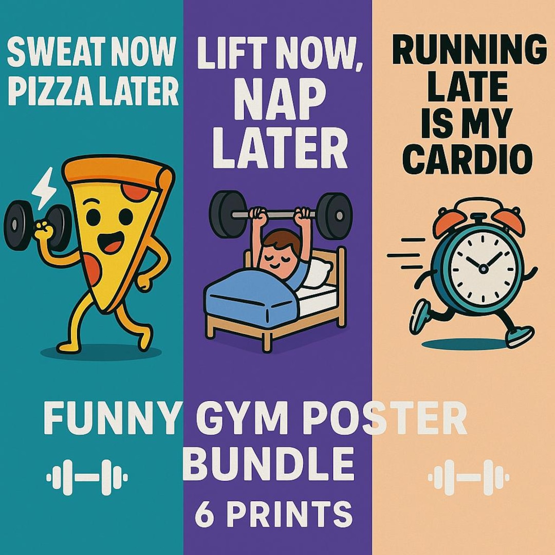 Fun Exercise Poster Funny Gym Poster Set: Motivational Workout Quotes (digital Download) - Etsy