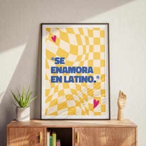 Latino Love Wall Art Printable – Retro Aesthetic Spanish Quote Poster, Colorful Digital Download for Latinx Home Decor