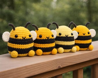Hummel Amigurumi Häkelanleitung | Chubby Bee Stofftier (PDF-Schnittmuster)