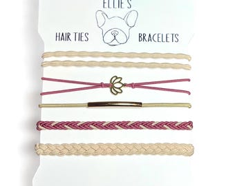 Pink Elastic Hair Tie Bracelets: Everyday Hair Accessory