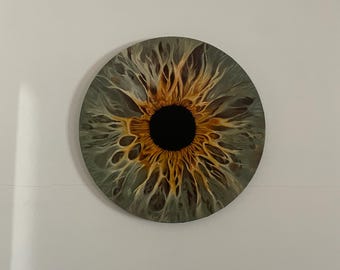 Pintura al óleo de ojos, pintura al óleo de iris pieza única